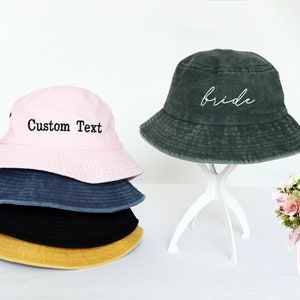 Personalized Embroidered Bucket Hats,Personalized Text Logo Design,Floppy Hat,Bachelorette Party Gift, Personalized Gift,Custom Bucket Hat