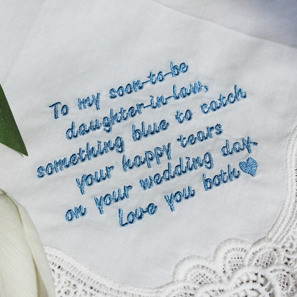 Wedding Handkerchief,wedding hankerchief,Mother of the Bride Handkerchief,Embroidered Wedding Hankerchief,Hankerchief for the Bride,bride
