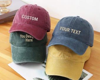 Custom Embroidered Dad Cap Washed Dad Hat Unstructured Gym Cap Bachelor Party Bachelorette Party Gift business merch