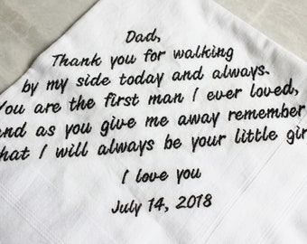 Father of the Bride Handkerchief /Father of the Bride Hankerchief/ Wedding Handkerchief for Dad/ Wedding Gift for Dad,Wedding Handkerchief