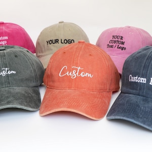 Custom Embroidered Cotton Baseball Hat: Personalized Text/Logo