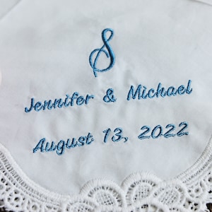 Personalized Wedding Handkerchief Gift from Bride,Personalized Handkerchief, Embroidered Wedding Handkerchief, Wedding Handkerchief