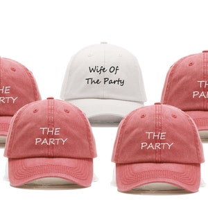 Embroidered Bachelorette Party Baseball Cap: Wife Of The Party, Cotton Hat