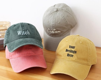 Custom Embroidered Dad Hat: Personalized Text, Cotton Baseball Cap