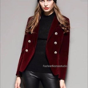 Weinrote samtjacke Clearance