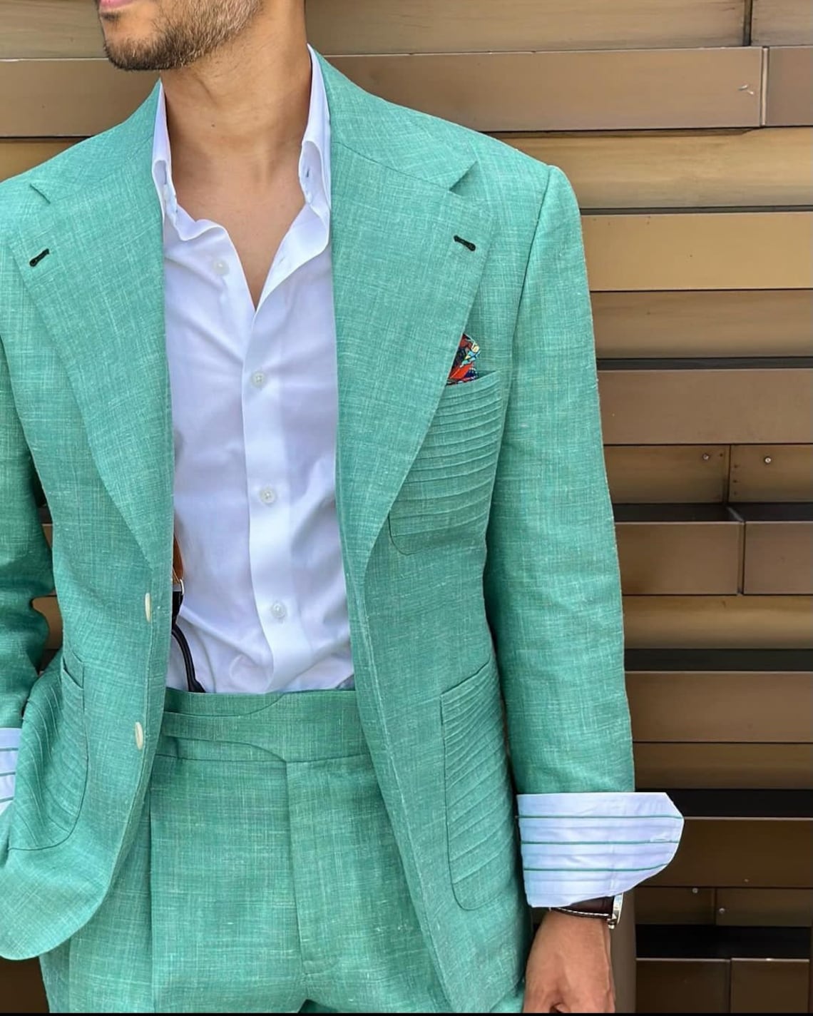 Men's Green Linen Suit Slim Fit Dinner & Party Wear Suit Mens Groom — free download