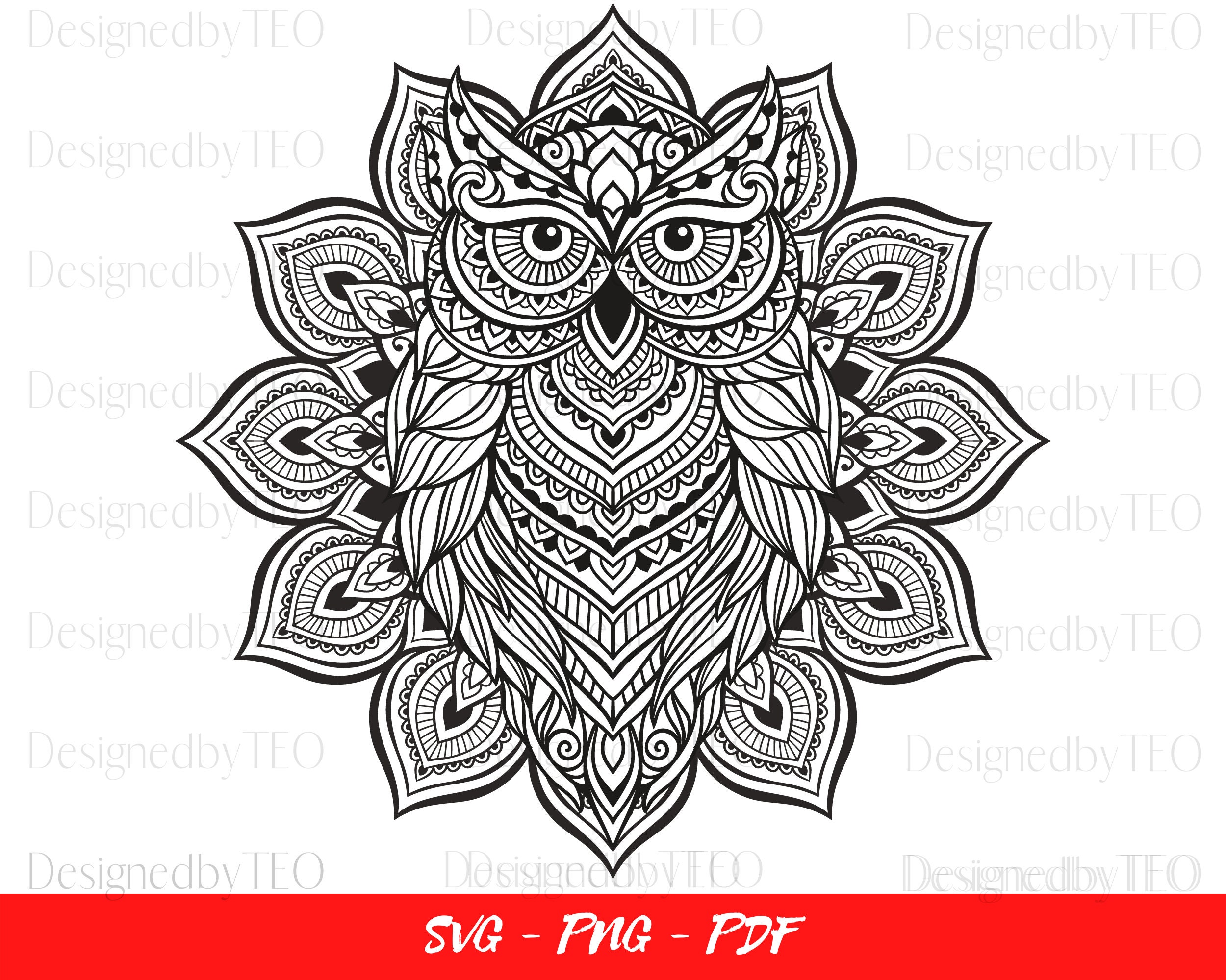 Owl Svg Owl Mandala Svg Owl Clipart Mandala Svg Owl Etsy