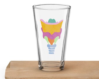 Larynx - colorful watercolor pastel larynx - Shaker pint glass