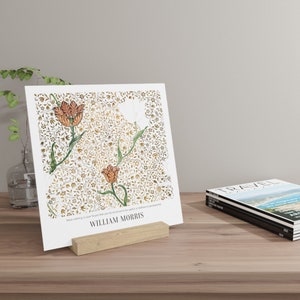 Galerieboard mit Ständer von William Morris: Gartentulpe, Inspirational Zitate, Geschenke für Mitarbeiter