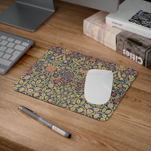 William Morris Violet & Columbine Breeze Mouse Pad – Work From Home Desk Accessory, Artistic William Morris Decor