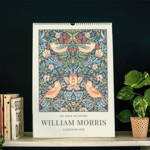 William Morris Wall Calendar | Vintage Arts and Crafts Floral Design, Elegant Home Decor Wall Art, Unique Personal Gift Idea