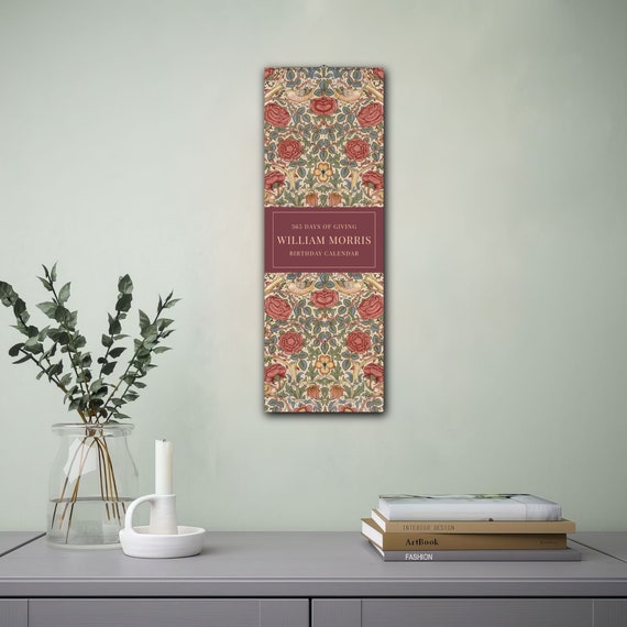 William Morris: Roses - Perpetual Birthday Calendar, Unique Home Organizer