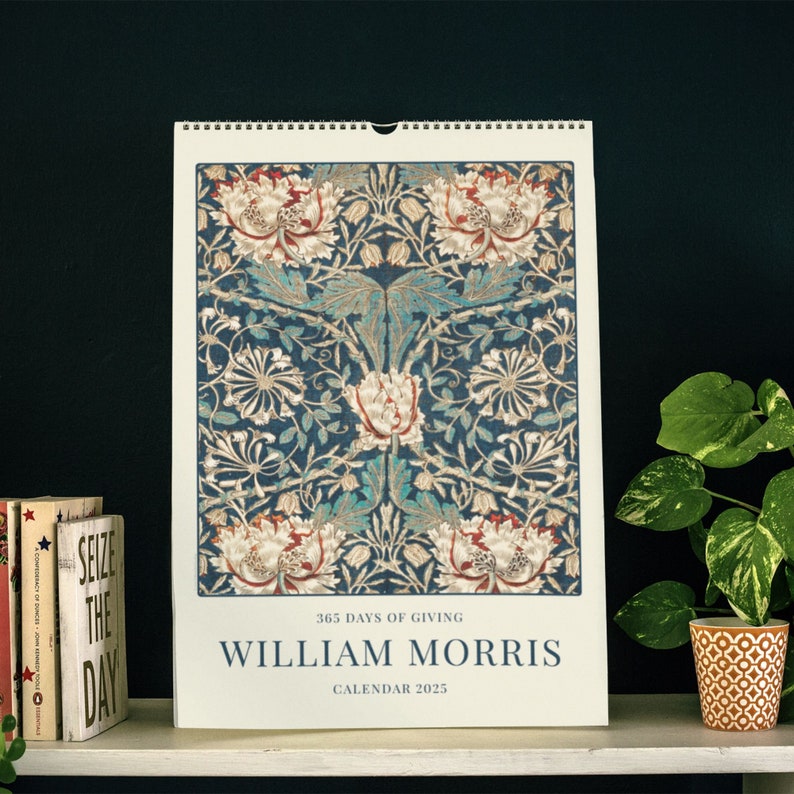 William Morris 2025 Wall Calendar Arts & Crafts Inspired Monthly