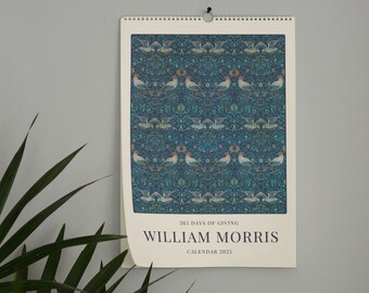 William Morris Wandkalender | Vintage Kunsthandwerk Blumenmuster, Elegante Wohnkultur Wandkunst, Einzigartige Persönliche Geschenkidee