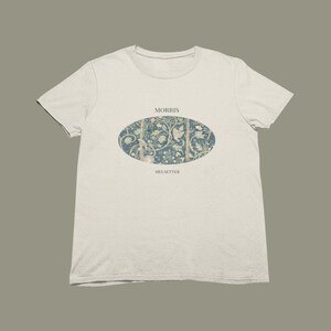 William Morris Melsetter T-Shirt, Natural Ring Spun Cotton Floral Pattern Tee