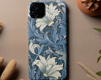 William Morris Lily Whorls Phone Case | Arts & Crafts iPhone 15/14/13 and Samsung S23 Cover | Stylish Best Friend Gift