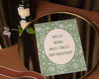 William Morris Anniversary Card: Arts & Crafts Anniversary Gift, Pack of 10