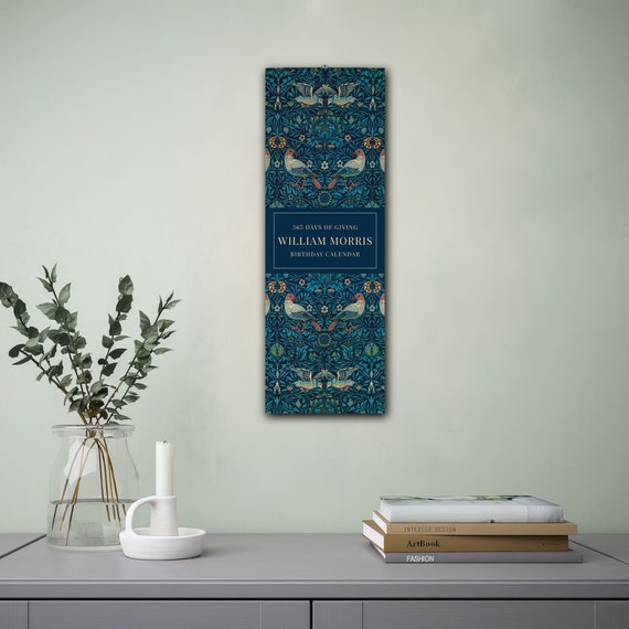 William Morris: Birds - Perpetual Birthday Calendar, Unique Home Organizer