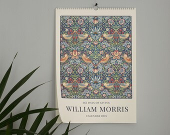 William Morris Wall Calendar | Vintage Arts and Crafts Floral Design, Elegant Home Decor Wall Art, Unique Personal Gift Idea