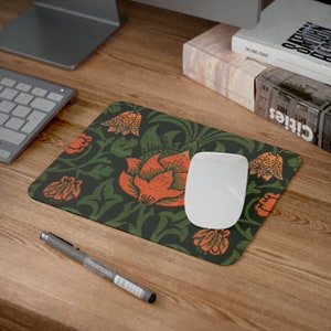 William Morris Violet & Columbine Garden Mouse Pad – Work From Home Desk Accessory, Artistic William Morris Decor