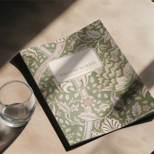 William Morris Windrush Pocket Notebook | Vintage Floral Arts & Crafts Sketchbooks | Cream Uncoated Paper, Saddle Stitch Binding