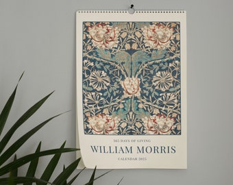 William Morris Wall Calendar | Vintage Arts and Crafts Floral Design, Elegant Home Decor Wall Art, Unique Personal Gift Idea