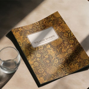 William Morris Cherwell Pocket Notebook | Vintage Floral Arts & Crafts Sketchbooks | Cream Uncoated Paper, Saddle Stitch Binding