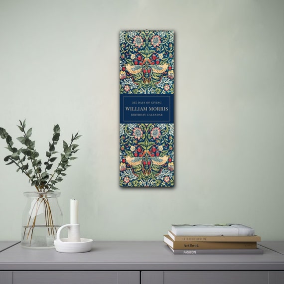 William Morris: Strawberry Thief - Perpetual Birthday Calendar, Unique Home Organizer