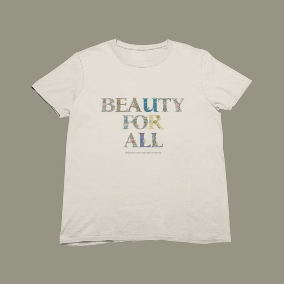 William Morris 'Beauty for All' T-Shirt, Soft Ring Spun Cotton Tee in Natural Color