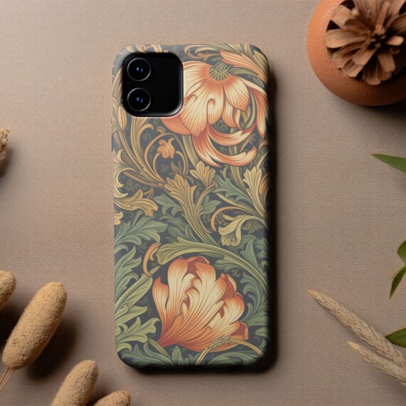 William Morris Artisanal Bloom Phone Case | Arts & Crafts iPhone 15/14/13 and Samsung S23 Cover