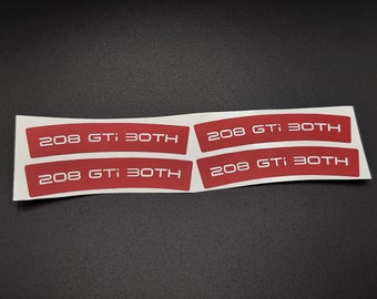Peugeot 208 GTI 30th Anniversary Wheel Sticker Set (x4) - Red