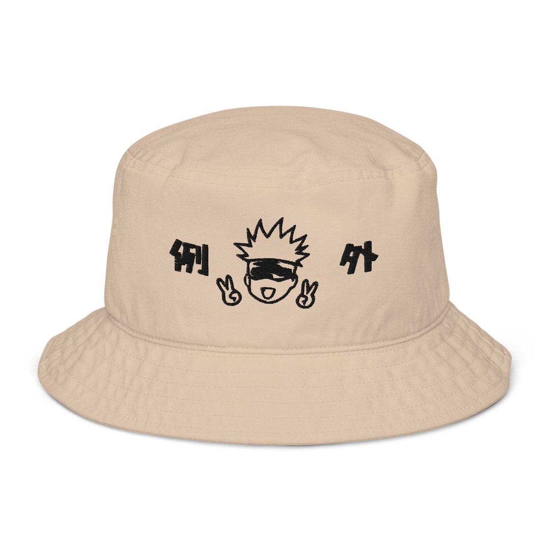 Inspired Anime Bucket Hat Organic Embroidered Hat Embroidery Anime