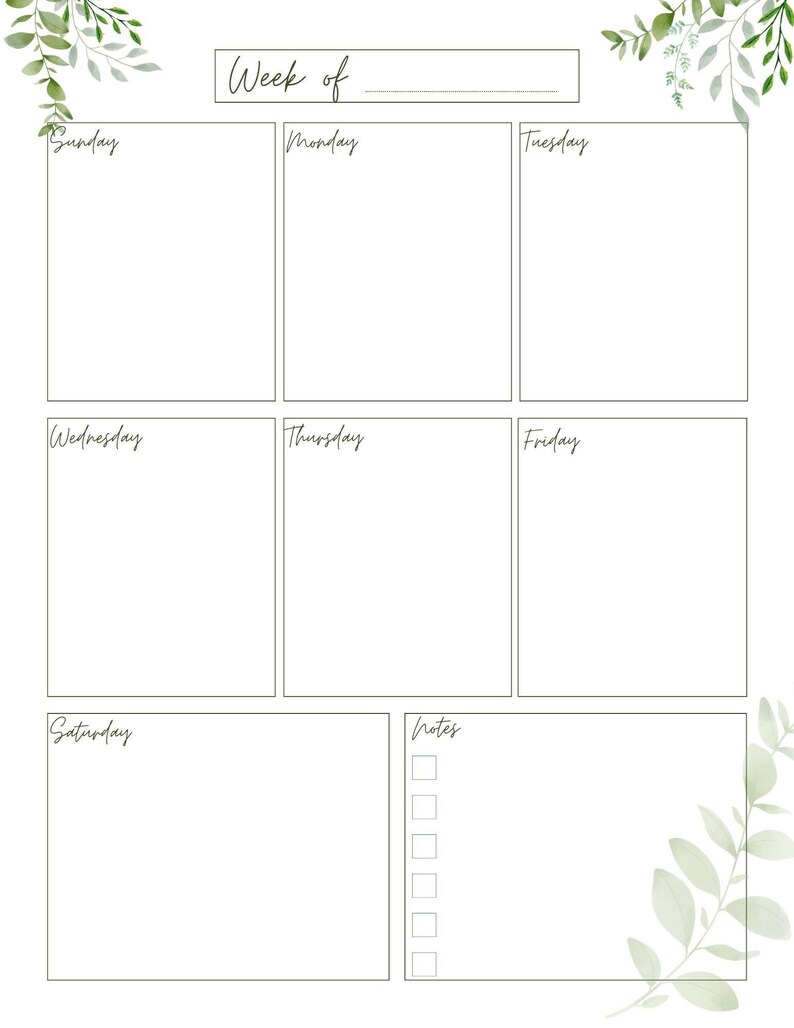 Weekly Planner Printable to Do List Minimalist Printable PDF - Etsy
