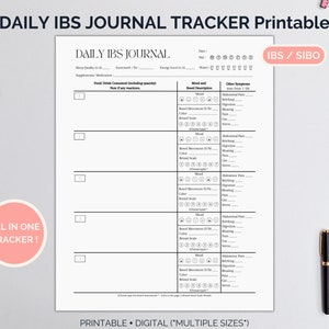 Daily IBS Symptom Diary, Irritable Bowel Syndrome Sheet, IBS Food Journal, Bowel Movement Tracker, Nutrition Dietitian (Digital Printable)