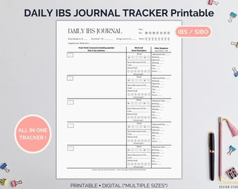 Daily IBS Tracker, Food Journal, Bowel Movement, Nutrition (Digital Printable A4/A5/US Letter)