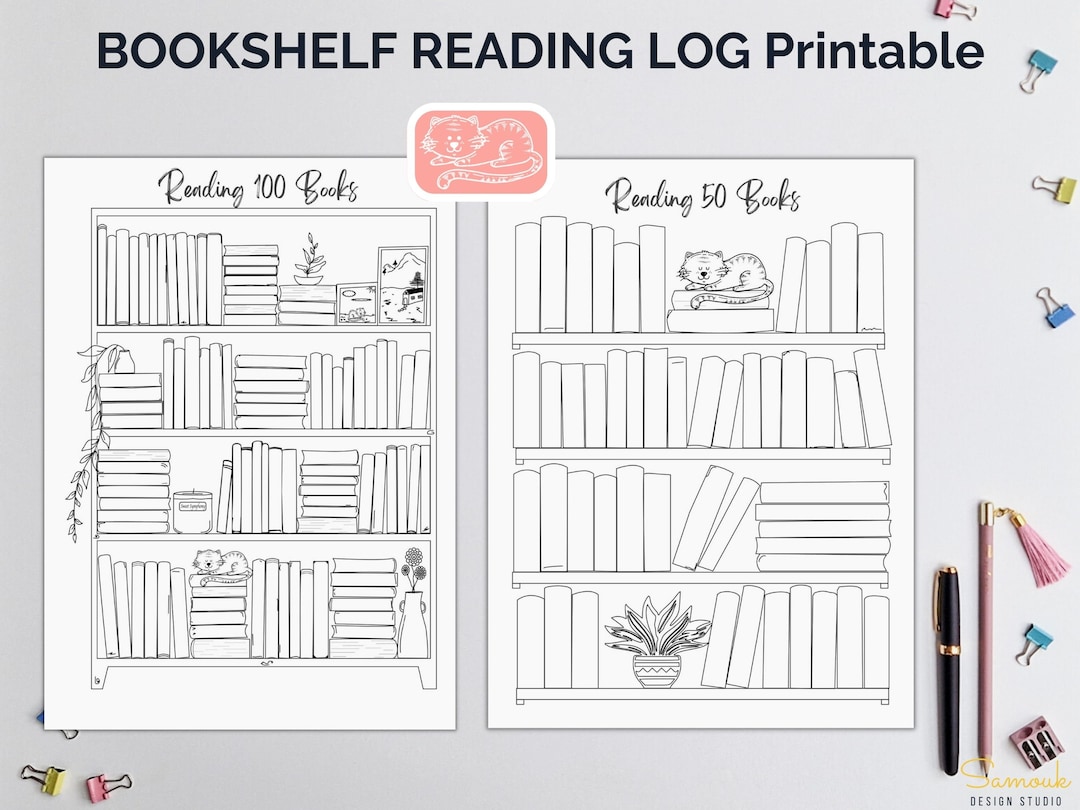 hand-drawn-book-reading-journal-reading-tracker-printable-bookshelf-reading-log-book-tracker-reading-challenges-reading-planner-cat-etsy