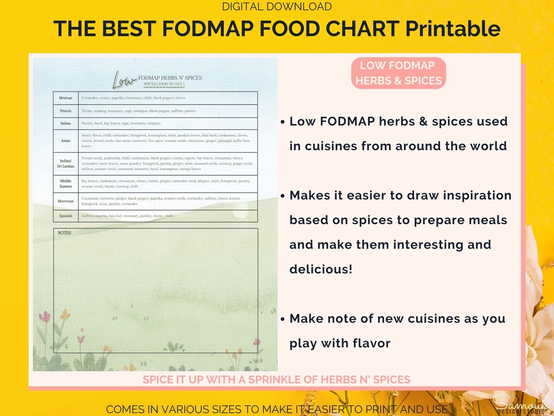 FODMAP Grocery List Printable, Low and High Fodmap Foods, Complete ...