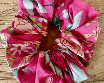 Jumbo Pink Peony Scrunchie