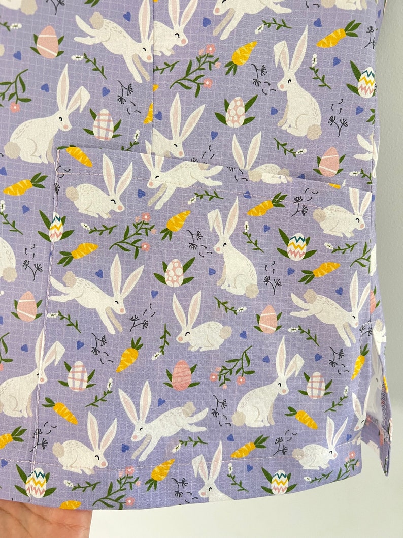 Purple Bunnies Scrub top image 4