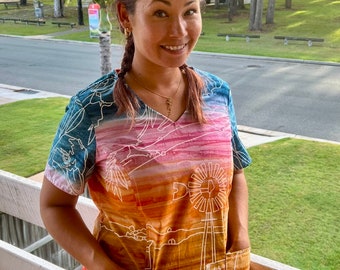 Australian Sunset Scrub top