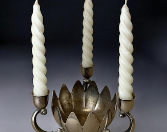 Art deco waterlily Candleholders, France, 1960's