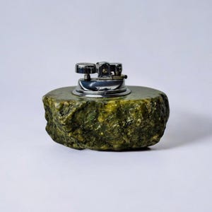 Green alabaster lighter by Romano Bianchi, Italy, 1970