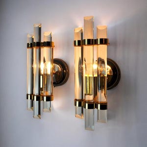 Pair of Venini sconces, murano glass, italy, 1970