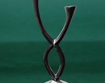 The 2-arm candlestick by Matthew Hilton, England, 1980