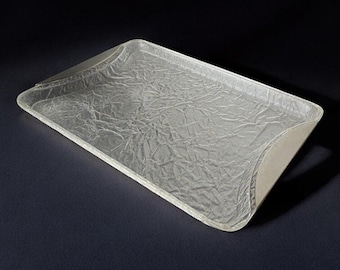 Willy Rizzo Style Ice Effect Lucite Tray, Italy, circa 1970's