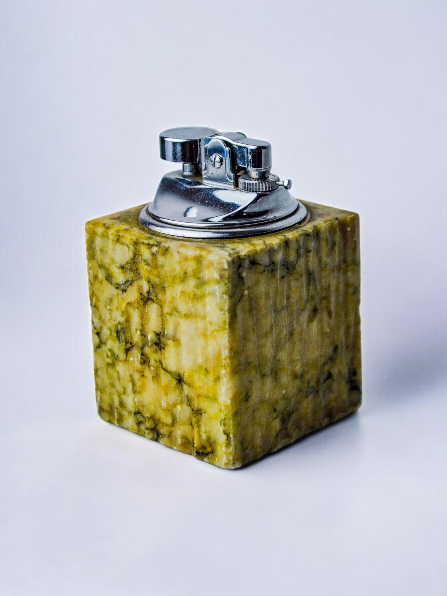 Beige alabaster lighter by Romano Bianchi, Italy, 1970