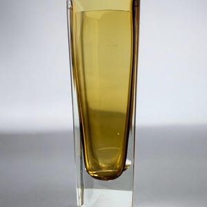Yellow Sommerso vase, Murano glass, Italy, 1970