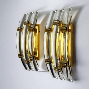 Pair of Venini Murano glass sconces, Italy 1970