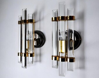 Pair of Venini sconces, murano glass, italy, 1970