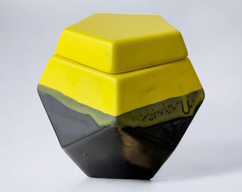 German 1970s Geometric Cigarette Box in Ceramic